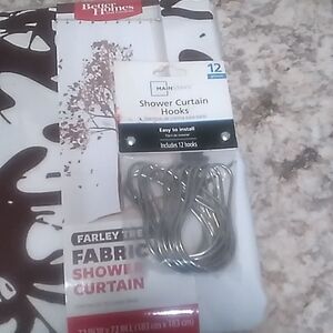 Better Homes and Garden Shower Curtain  and Curtain Hooks
